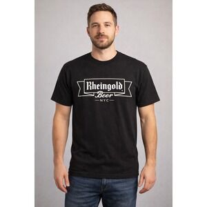 NOS Vintage Rheingold Beer NYC T-Shirt‎ Mens Medium Black American Apparel 2001